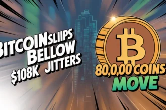 Bitcoin Slips Below $108K as 80,000 Dormant Coins Move