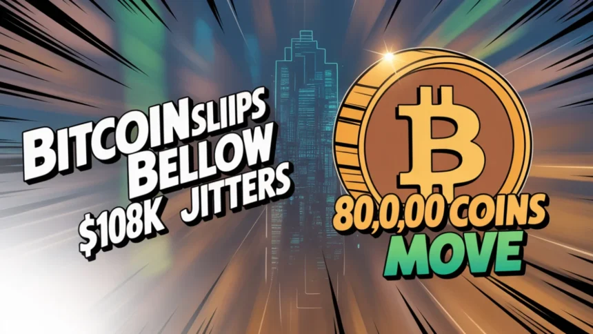 Bitcoin Slips Below $108K as 80,000 Dormant Coins Move