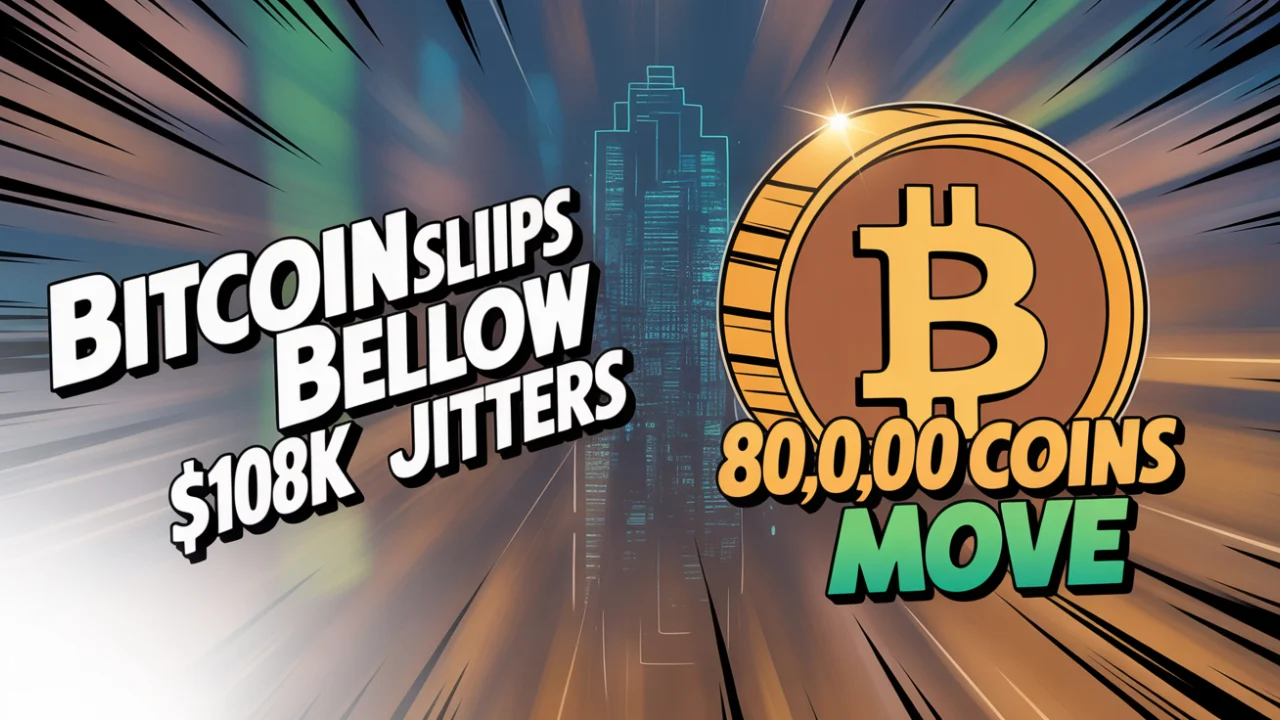 Bitcoin Slips Below $108K as 80,000 Dormant Coins Move